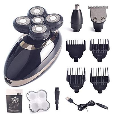 Electric Razor for Men's, 3 In 1 Electric Shaver Men 4D FIVE Blade Heads Razor Clipper Nose Hair Trimmer Rechargeable Men Ear Trimmer Face Care Shaving