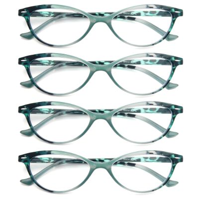 HEEYYOK Reading Glasses Womens Floral/Flower Pattern Cat Eye +2.00 Ladies Readers Glasses Comfortable Colorful Lightweigth Frame