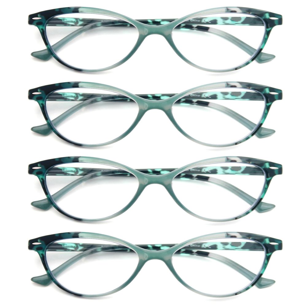 HEEYYOK Reading Glasses Womens Floral/Flower Pattern Cat Eye +2.00 Ladies Readers Glasses Comfortable Colorful Lightweigth Frame