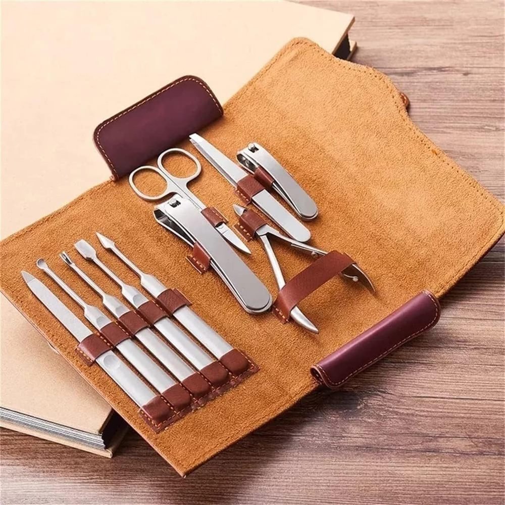 DLUXCA Scissors Trimmer Paronychia Toe Nail Clippers Set 10 Pieces Stainless Steel Manicure Set Pedicure Tools Nail