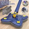 360 Rotatable Cleaning Mop, Adjustable Wall Cleaning Mop, Foldable Automatic Water Squeezing Wall Cleaning Mop Dry and Wet Dust Cleaner with 2 Replacement Mop Cloth for Floor Wall Window Home (B) view 3