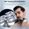 Layhou Electric Bald Shaver for Men 7 Floating Heads Beard Razor Hair Clipper Facial Cleaner Massager Nose Trimmer IPX7 Fully Washable USB Rechargeable LCD Digital Display view 3