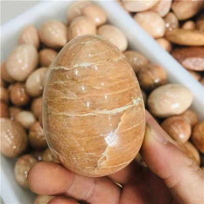 AOHRO Natural crystal rough Natural Magic Natural Peach Moonstone Sphere Quartz Crystal Stone Eggs Reiki Decoration Gift