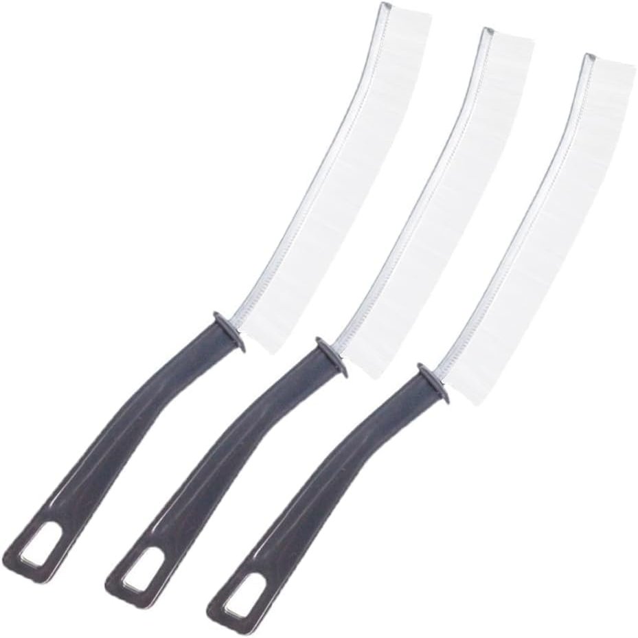 3Pcs Crevice Cleaning Brush, Hard Bristle Crevice Cleaning Brush Long Handle Narrow Groove Gap Cleaning Tool for Tight Space - Window Door Track Cleaner Brush for Bathroom Kitchen (3Pcs,White)