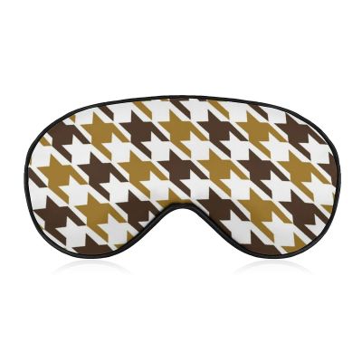 Eye Mask Comfort and Lightweight Sleep Mask with Adjustable Strap for Naps Plane Blindfold Game, Lunch Break Traveling Sleeping Eye Mask Black Brown Stripes Classic Houndstooth Print Cover