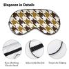 Eye Mask Comfort and Lightweight Sleep Mask with Adjustable Strap for Naps Plane Blindfold Game, Lunch Break Traveling Sleeping Eye Mask Black Brown Stripes Classic Houndstooth Print Cover view 3