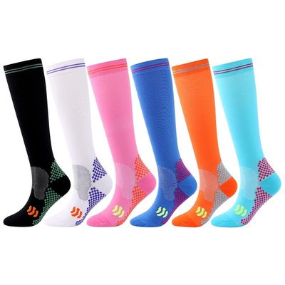 6Pcs Compression Socks for Men and Women, Flight Socks Compression Stockings Knee High Socks for Running, Sport, Medical, Athletic, Airplane Travel, Pregnant Woman