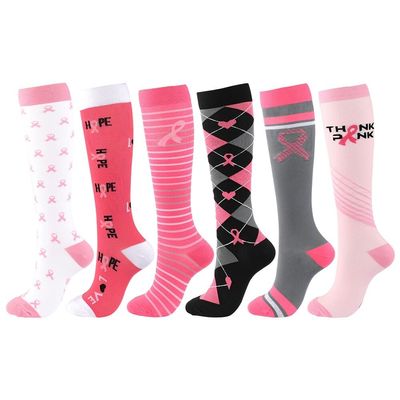 6Pcs Compression Socks for Men and Women, Flight Socks Compression Stockings Knee High Socks for Running, Sport, Medical, Athletic, Airplane Travel, Pregnant Woman
