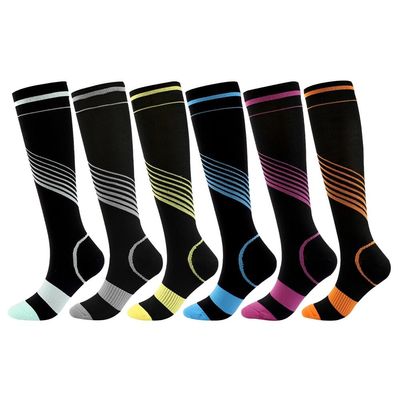 6Pcs Compression Socks for Men and Women, Flight Socks Compression Stockings Knee High Socks for Running, Sport, Medical, Athletic, Airplane Travel, Pregnant Woman