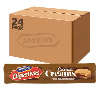 McVitie's Digestives Creams Chocolate Biscuits, Smooth Chocolate Cream Filling, 168 g (Pack of 24)