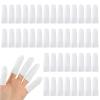 100 Pieces Cotton Finger Cots, Cloth Finger Sleeves with Elastic Rings Toe Sleeves Fingertips Protective Cover Thumb Protector Finger Tips Protector Comfortable and Breathable, Moisture Wicking view 1