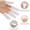 100 Pieces Cotton Finger Cots, Cloth Finger Sleeves with Elastic Rings Toe Sleeves Fingertips Protective Cover Thumb Protector Finger Tips Protector Comfortable and Breathable, Moisture Wicking view 2