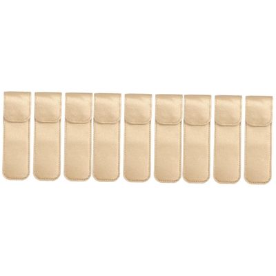Beavorty 9pcs Stainless Steel Tweezer Case Pu Leather Protective Cover for Eyelash Grafting and Storage