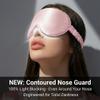 MATASSE 100% Mulberry Silk Sleep Mask 22 Momme Grade 6A 3D Contoured Eye Mask for Sleeping, 14mm Deep Eye Cups, Total Blackout Blindfold for Women Men, Adjustable Strap, Side Sleeper (Pink/Black) view 4