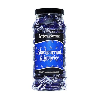 Blackcurrant and Liquorice Sweets (440g) - Original Retro Boiled Sweets Gift Jar By Bentley & Ackerman's Sweet Shop.