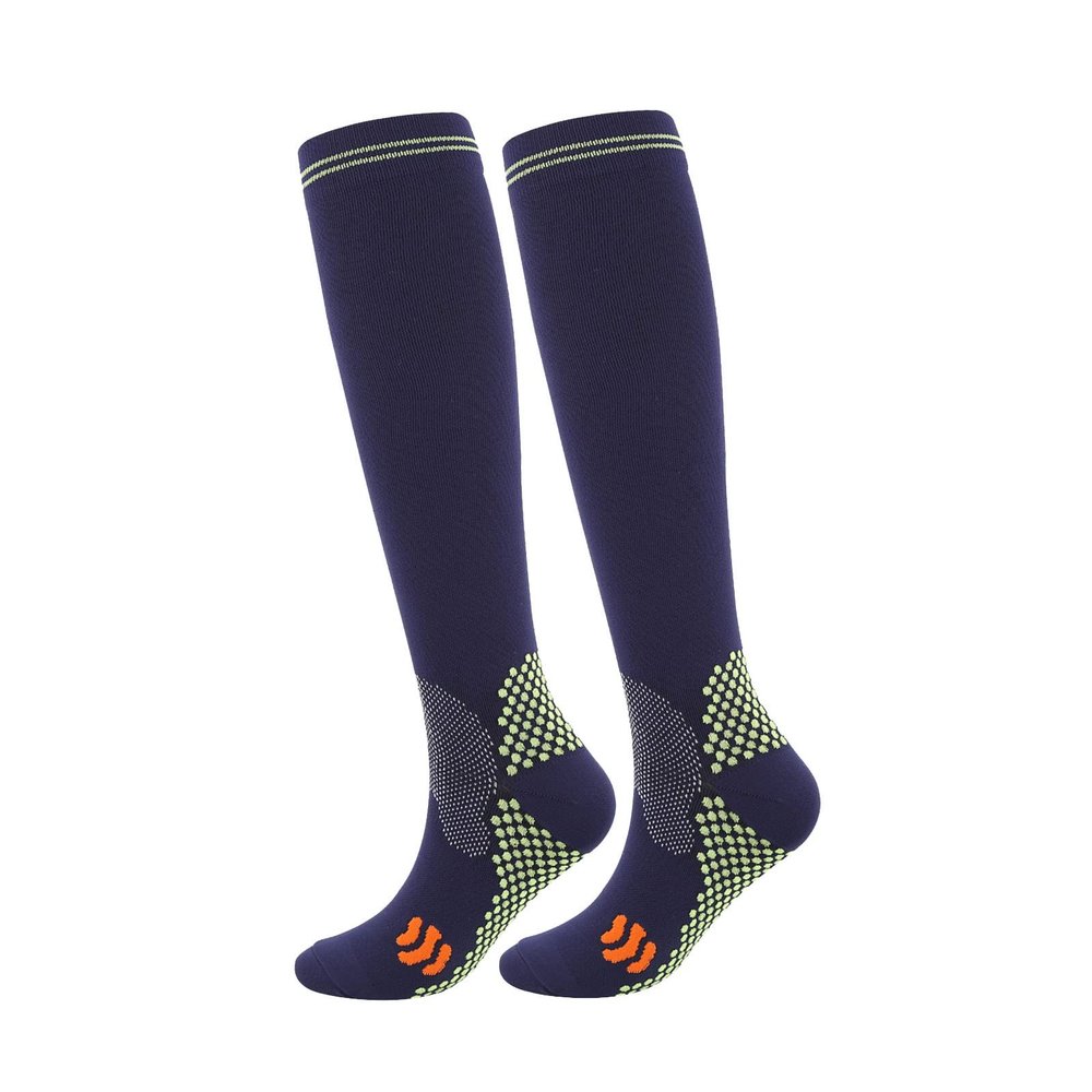Compression Socks for Women & Men 20-30Mmhg High Knee Stockings Circulation Best Support for Running Nurses Medical Compression Socks Men Size 13-15 (Navy,S)