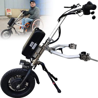 GEJLELDS Electric 500W Wheelchair Handcycle Wheelchair Attachment, Rehabilitation Therapy Electric Wheelchair Conversion Kit with Shock Absorber System,A