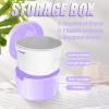 Denture Box Set, Retainer Case Denture Bath Cleaning kit, Denture Box with Mirror, with 2 Aligner Removal Tool, Chewies and Denture Brush for Braces Or Dentures Cleaning Storage for Travel view 2