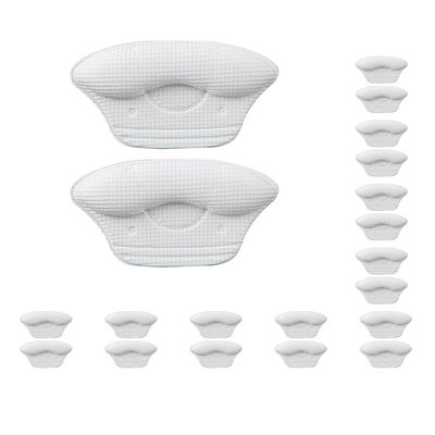 10 Set of Heel Pads for Big Shoes Anti Slip Shoe Grips Soft Sponge Heel Liners Sticker White 5mm