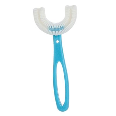 Kids Teeth Cleaning Manual Brush U-Shape Oral Tooth Cleaning Blue 6-12 Years