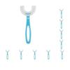 10 Set of Kids Teeth Cleaning Manual Brush U-Shape Oral Tooth Cleaning Blue 6-12 Years view 1