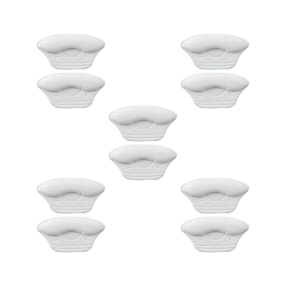 5 Set of Heel Pads for Big Shoes Anti Slip Shoe Grips Soft Sponge Heel Liners Sticker White 9mm