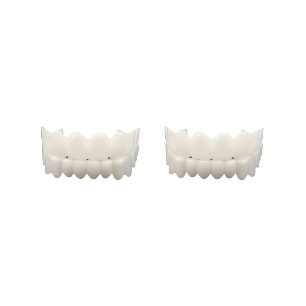 2 Set of Resin Teeth Veneers Comfortable Dentures Tooth Cover Removable Reusable Upper Lower Cover