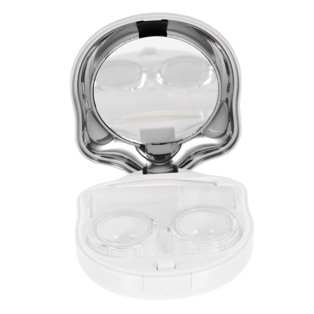 Warmhm Adorable Cat Paw Optical Lens Box Portable Travel Lens Case Double Compartment Holder for Cosmetics and Daily Use