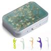Gerkia Dental Floss Portable Case, Easy to Store Floss Picks of Various Sizes, Portable Dental Floss Dispenser is Perfect for Travelling, Hotels, Dinners, Appointments.Green Tree view 1