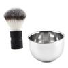 FRCOLOR 2pcs Men Shaving Tool Stainless Steel Beard Brush Shaving Brush Metal Soap Bowl Hair Kit for Men Beard Grooming view 1