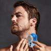 Cordless Beard Grooming Trimmer, USB Rechargeable Electric Beard Clipper for Men for Travel (Blue Silver Gradient) view 4