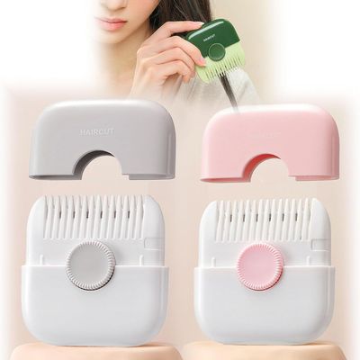 2 in 1 Hair Trimmer, Hair Trimming and Arrangement Bangs Trimmer, Hair Clipper Comb MUL-tifunctional Household Split Ends Hair Trimmer (Gray+Pink)