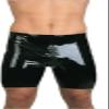 IDOBLO Men's Latex Shorts With Crotch Zipper Men's Sports Shorts,Black,M view 1