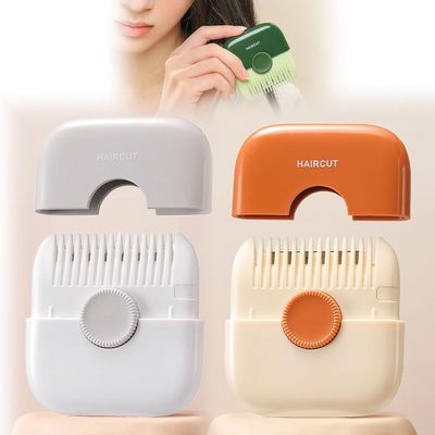 2 in 1 Hair Trimmer, Hair Trimming and Arrangement Bangs Trimmer, Hair Clipper Comb MUL-tifunctional Household Split Ends Hair Trimmer (Gray+Orange)