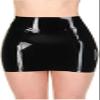 IDOBLO Sexy Black Latex Mini Skirts Tight Latex Rubber Dresses with Back Zip,Black,XXL view 1