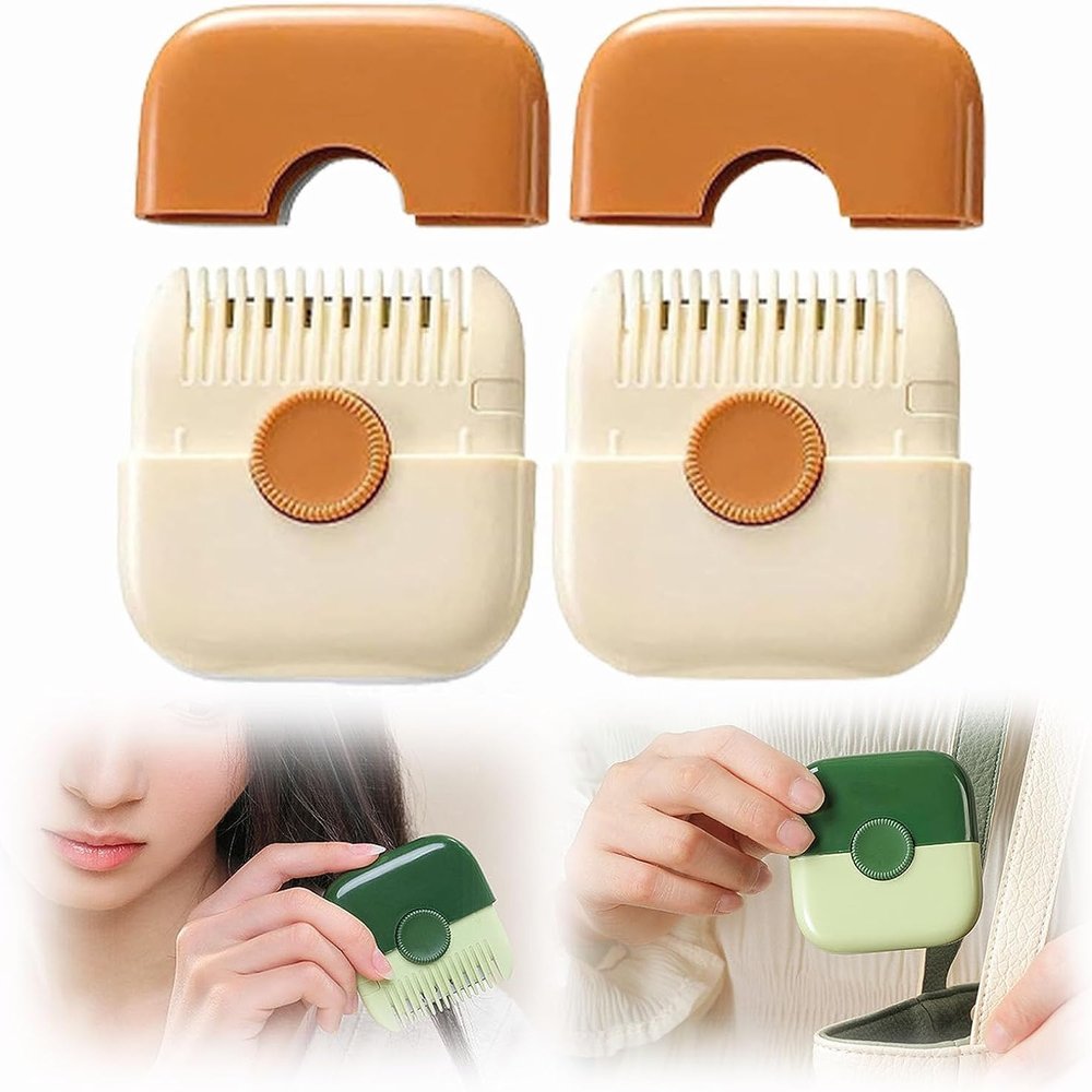 2 in 1 Hair Trimmer, Hair Trimming and Arrangement Bangs Trimmer, Hair Clipper Comb MUL-tifunctional Household Split Ends Hair Trimmer (2Pcs Orange)