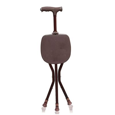 Folding Cane Seat Capacity Thick Aluminum Alloy Cane Stool Crutch Chair Seat 3 Legs Cane Seats Highly Adjustable Walking Stick Tall Unisex for Elderly Family Present
