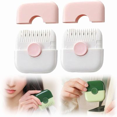 2 in 1 Hair Trimmer, Hair Trimming and Arrangement Bangs Trimmer, Hair Clipper Comb MUL-tifunctional Household Split Ends Hair Trimmer (2Pcs Pink)