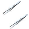 2X Silver Tone Stainless Steel 3.5 inch Length Tweezer for Eyebrow view 1