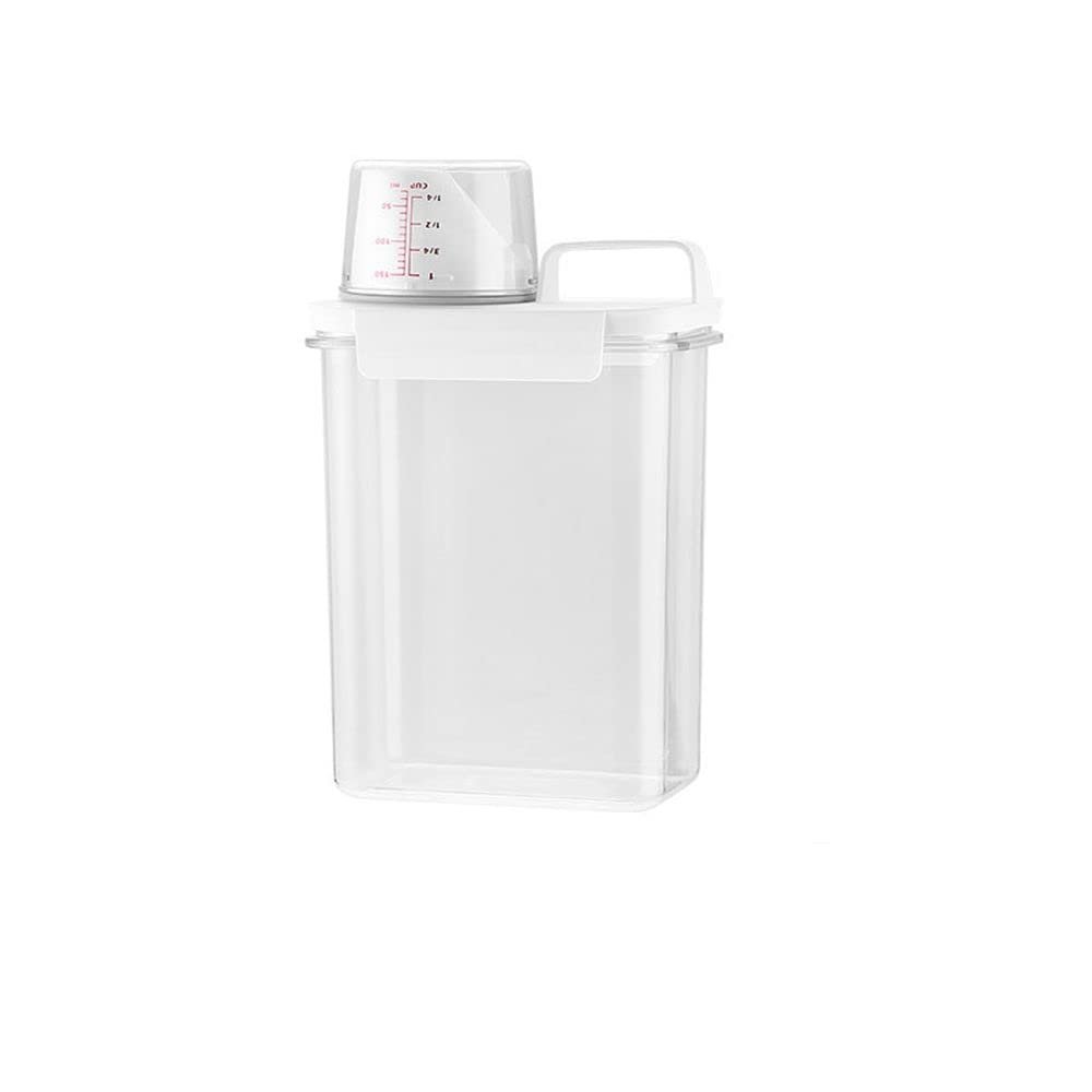 Laundry Detergent Dispenser Clear Washing Powder Container with Lid and Handle Laundry Detergent Powder Storage Box for Laundry Powder Beads, Oatmeal, Pet Food