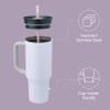 Owala Stainless Steel Triple Layer Insulated Travel Tumbler with Spill-Resistant Lid, Straw, and Carry Handle, 1185ml Purple (Bunny Hop) view 2