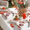 100 Pack Christmas Guest Napkins Xmas Hanging Ball Pine Cone Pattern Disposable Paper Napkins Xmas Holiday Dinner Hand Napkin for Home Kitchen Bathroom, 13 x 15.7 Inch view 4