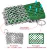 2in1 Chainmail Scrubber for Cast Iron Pans - Detachable Cast Iron Cleaner Chain Mail Scrubber, Cast Iron Skillet Scrubber Cast Iron Cleaning Chain Scrubber for Cast Iron, Dutch Oven, Carbon Steel Pan view 2