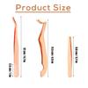 3pcs Eyelash Tweezers Set, 3 Styles Eyelash Extension Tweezers Tool Stainless Steel Eyebrow Tweezers Lash Clip Applicator Tweezers Eyelash Tweezers for Clusters False Lashes Makeup (Rose Gold) view 2