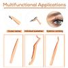 3pcs Eyelash Tweezers Set, 3 Styles Eyelash Extension Tweezers Tool Stainless Steel Eyebrow Tweezers Lash Clip Applicator Tweezers Eyelash Tweezers for Clusters False Lashes Makeup (Rose Gold) view 3