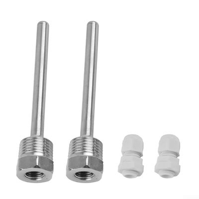 2PCS 1/2" Thermowell, G Thread For Temperature Sensor for IMMERSION Sleeve Pocket Tool (8x100mm)