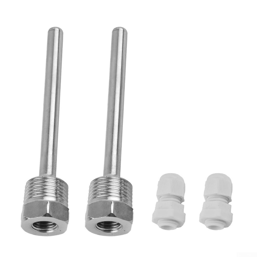 2PCS 1/2" Thermowell, G Thread For Temperature Sensor for IMMERSION Sleeve Pocket Tool (8x100mm)