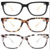 JM 3 Pack Classic Square Reading Glasses for Women Men, Retro Trendy Oversized Blue Light Blocking Readers +2.0 view 1