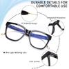 JM 3 Pack Classic Square Reading Glasses for Women Men, Retro Trendy Oversized Blue Light Blocking Readers +2.0 view 3