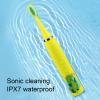 Kids Electric Toothbrush, USB Rechargeable Electric Power Soft Toothbrush with 8 Brush Heads for Children, 4 Modes, Smart Timer (Yellow) view 3